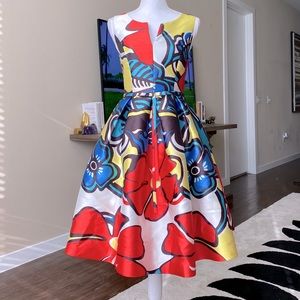 Gracia A-Line Multicolored Dress with Pockets